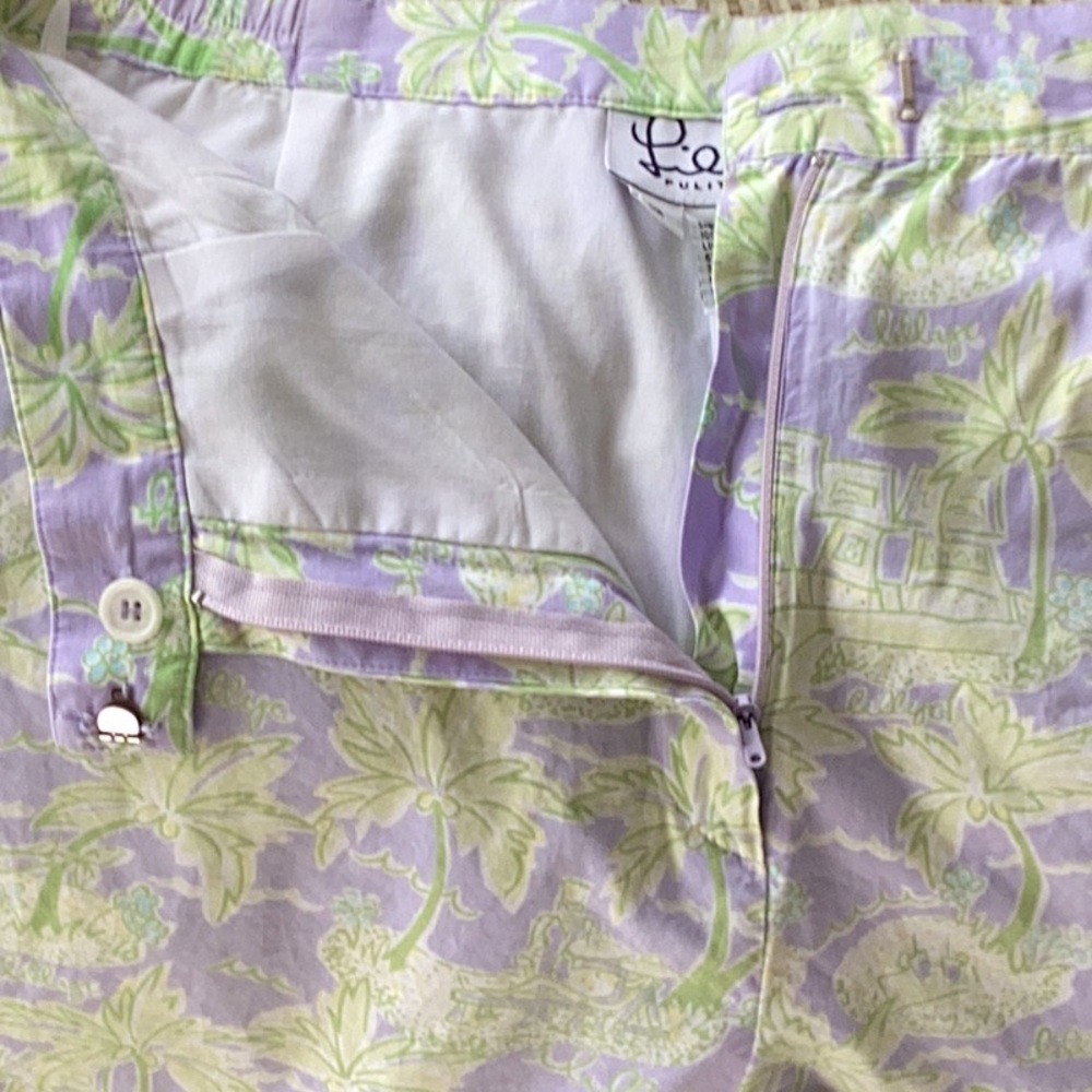 Vintage Lilly Pulitzer Lilac & Light Green Shorts Sz 12 - Picture 9 of 14